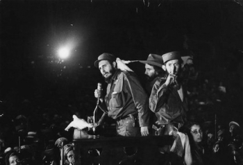 Jan. 8, 1959 Associated Press file photo;  Cuba's Fidel Castro speaks  at the Batista military base "Columbia," now known as Ciudad Libertad, in Cuba.